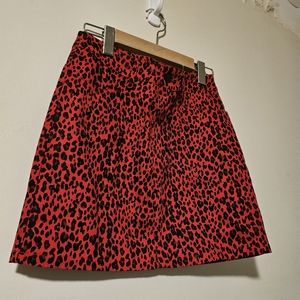 Charlotte Russe red leopard print mini skirt